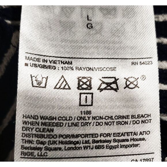 Gap Navy White Long Sleeve Tie Wrap Shirt Dress Size L - Picture 3 of 6